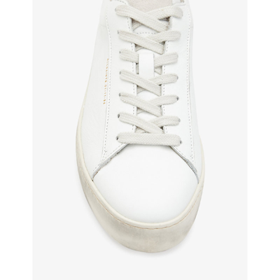 Shop Allsaints Shana Logo-print Leather Low-top Trainers In White