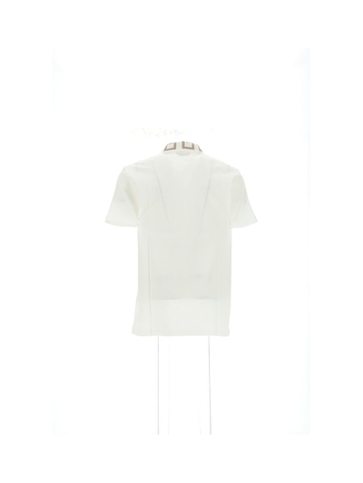 Shop Versace Polo Shirts In Optical White