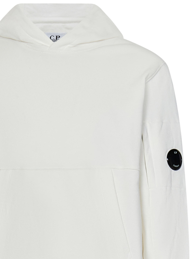 Shop C.p. Company Diagonal Raised Fleece Sweatshirt In White