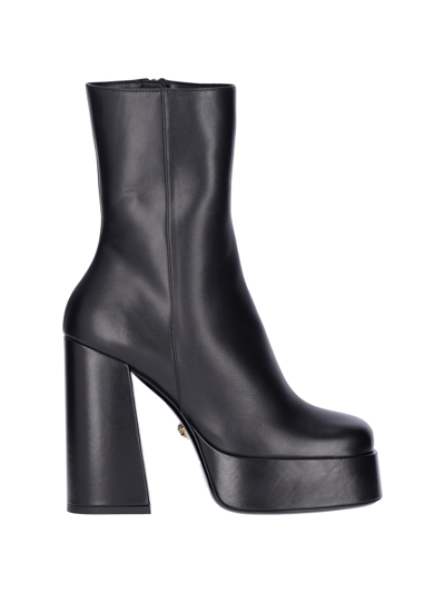 Shop Versace Platform Boots "aevitas" In Black  
