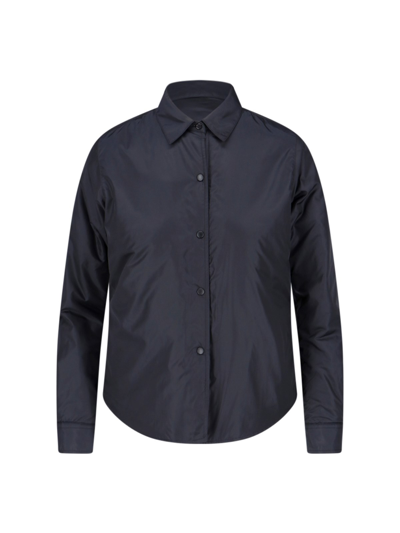 Aspesi Collared Jacket With Button Cuffs And Pockets In Blue