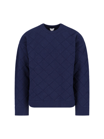 Shop Bottega Veneta 'intreccio' Sweater In Blue