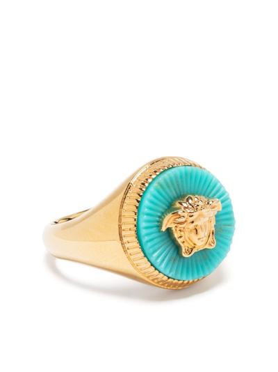 Shop Versace Baroque 'medusa' Ring In Gold