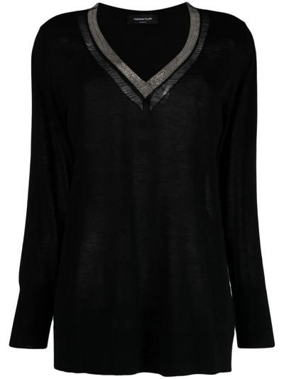 Shop Fabiana Filippi Embellished Sweater In Black  