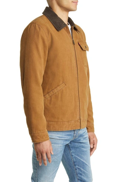 Levi's Corduroy Collar Workwear Jacket In Worker Brown