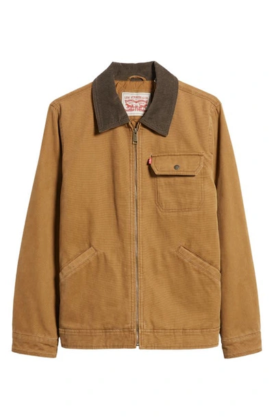 Levi's Corduroy Collar Workwear Jacket In Worker Brown