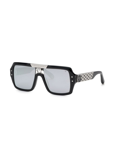 Shop Philipp Plein Square Logo-print Sunglasses In Schwarz