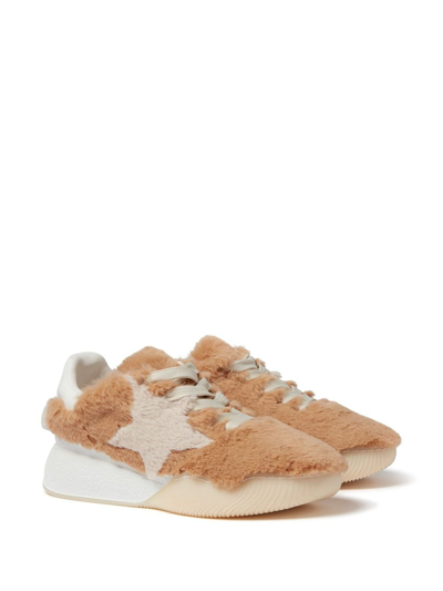 Shop Stella Mccartney Loop Fleece-texture Sneakers In Neutrals