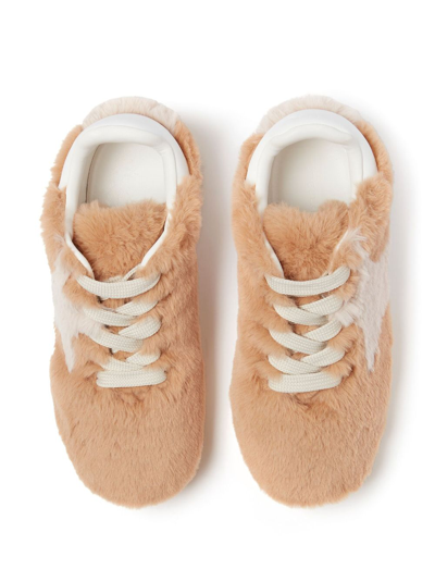 Shop Stella Mccartney Loop Fleece-texture Sneakers In Neutrals