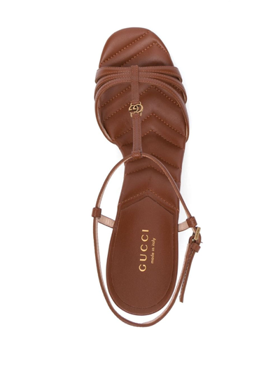 Shop Gucci 75mm Double G Strappy Sandals In Brown