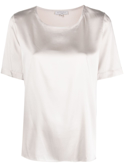 Shop Antonelli Round-neck Silk T-shirt In Nude