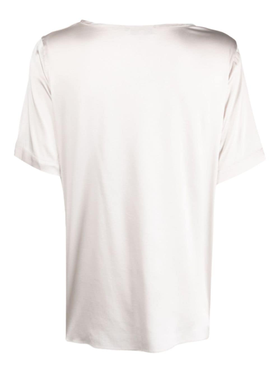 Shop Antonelli Round-neck Silk T-shirt In Nude