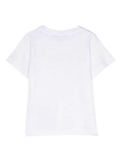 Balmain Sequin-embellished Logo T-shirt In Weiss