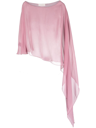 Shop Antonelli Asymmetric Silk Blouse In Rosa