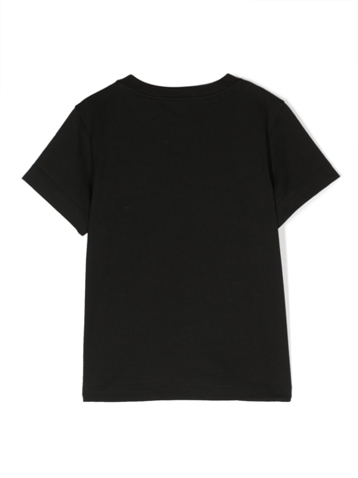 Shop Balmain Sequin-embellished Logo T-shirt In Schwarz