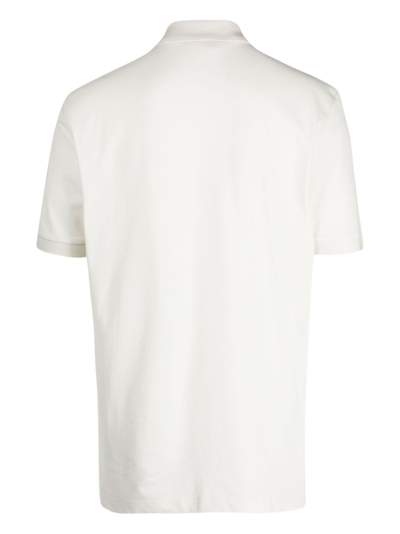 Shop Hugo Logo-print Cotton Polo Shirt In Weiss
