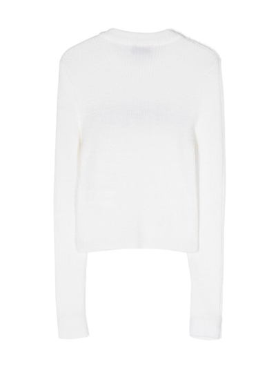 Shop Missoni Logo-embroidered Wool Jumper In Weiss