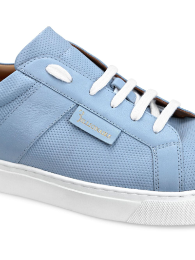 Shop Billionaire Low-top Leather Sneakers In Blau