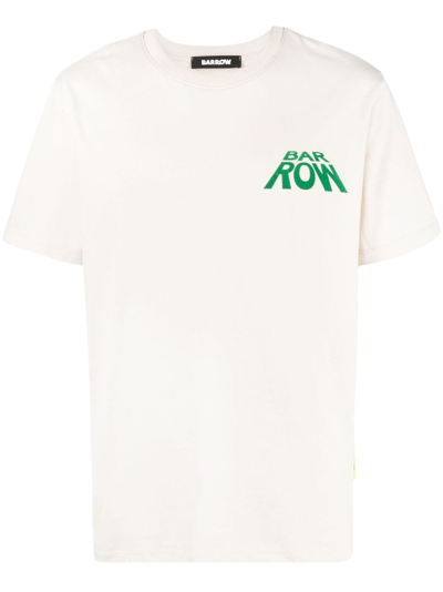 Shop Barrow Logo-print Cotton T-shirt In Nude