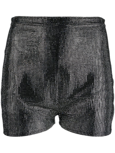 Shop Giuseppe Di Morabito Rhinestone-embellished High-waist Shorts In Schwarz