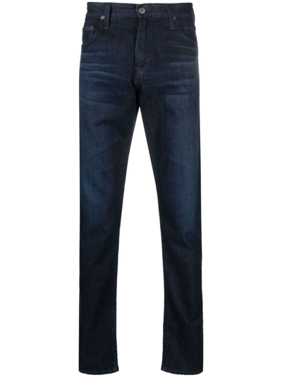 Shop Ag Tellis Mid-rise Slim-fit Jeans In Blau