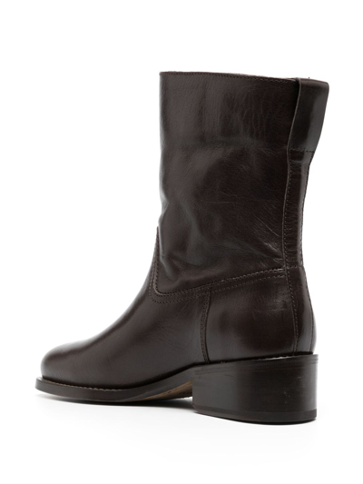 Shop Lemaire Ankle-length Leather Boots In Brown
