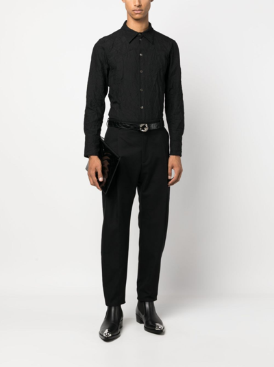 Shop Alexander Mcqueen Pleated Slim-leg Trousers In Black