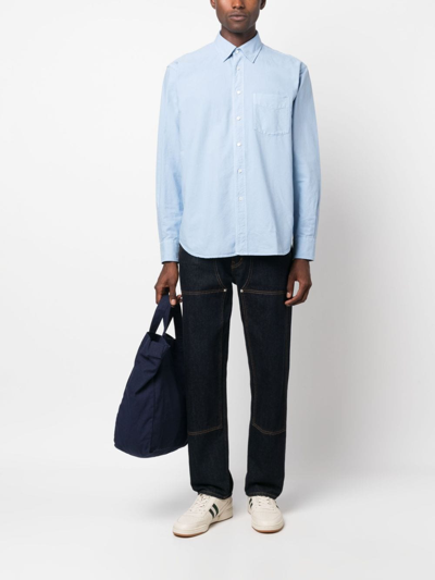 Aspesi Cotton-poplin Shirt In Blau