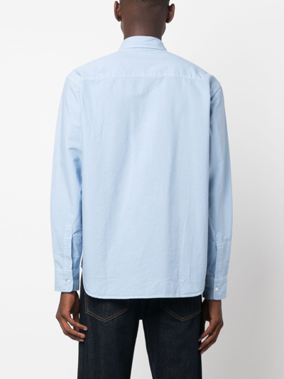 Aspesi Cotton-poplin Shirt In Blau