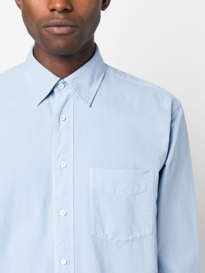 Aspesi Cotton-poplin Shirt In Blau