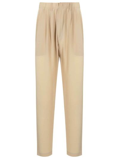 Shop Handred Pleated Silk Loose-fit Trousers In Neutrals