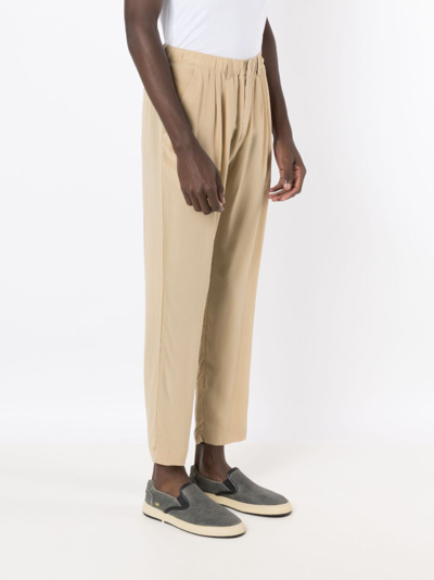 Shop Handred Pleated Silk Loose-fit Trousers In Neutrals