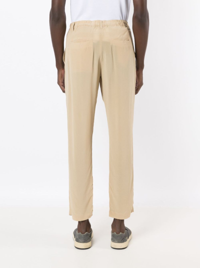Shop Handred Pleated Silk Loose-fit Trousers In Neutrals
