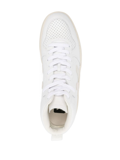 Shop Veja V-15 High-top Sneakers In Weiss