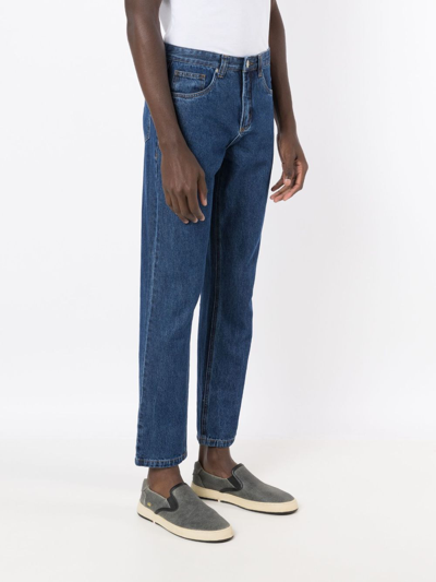 Handred Gerade Hose Mit Logo-patch In Blue
