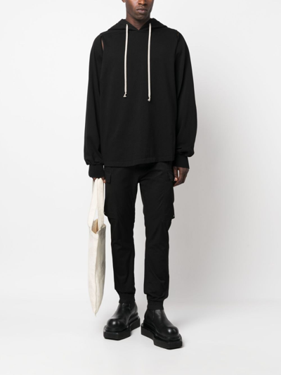 Shop Rick Owens Drkshdw Jumbo Cut-out Cotton Hoodie In Black