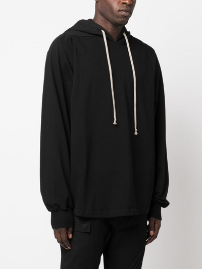 Shop Rick Owens Drkshdw Jumbo Cut-out Cotton Hoodie In Black