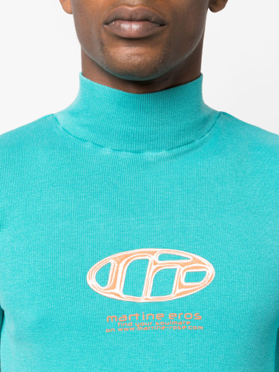Shop Martine Rose Logo-print High-neck Jumper In Blau