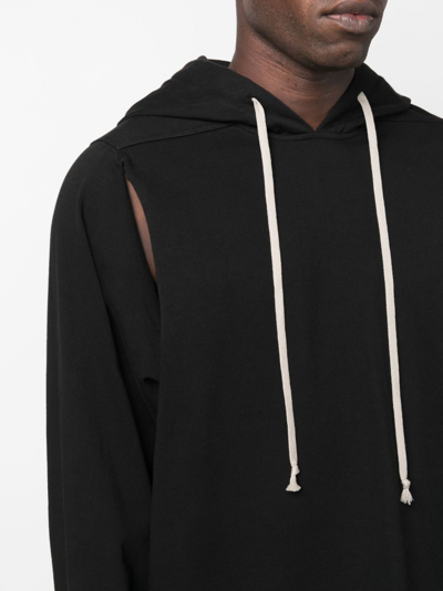 Shop Rick Owens Drkshdw Jumbo Cut-out Cotton Hoodie In Black