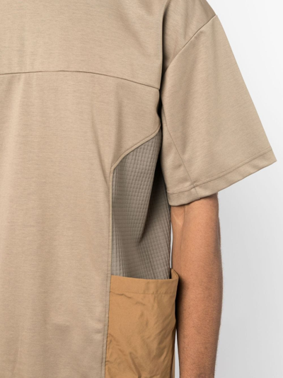 Shop White Mountaineering Side-pockets Crew-neck T-shirt In Braun
