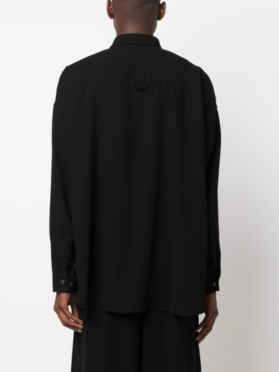 Shop Société Anonyme Button-up Long-sleeve Shirt In Schwarz