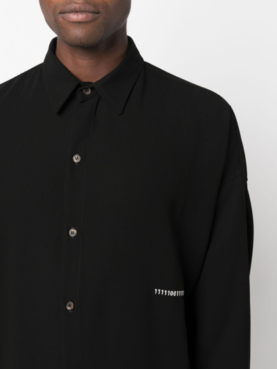 Shop Société Anonyme Button-up Long-sleeve Shirt In Schwarz