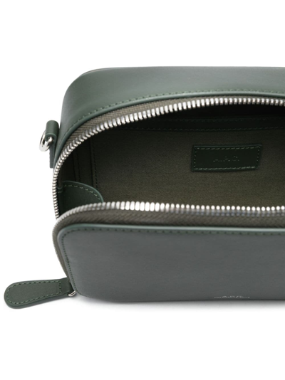 Shop Apc Soho Leather Messenger Bag In Grün