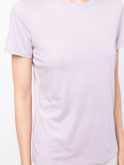 Shop Vince Round-neck Cotton T-shirt In Violett