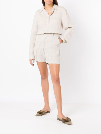 Handred Klassische Leinenshorts In Neutrals