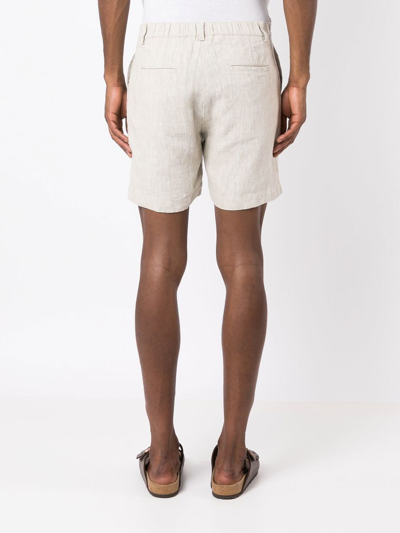 Shop Handred Linen Tailored Shorts In Neutrals