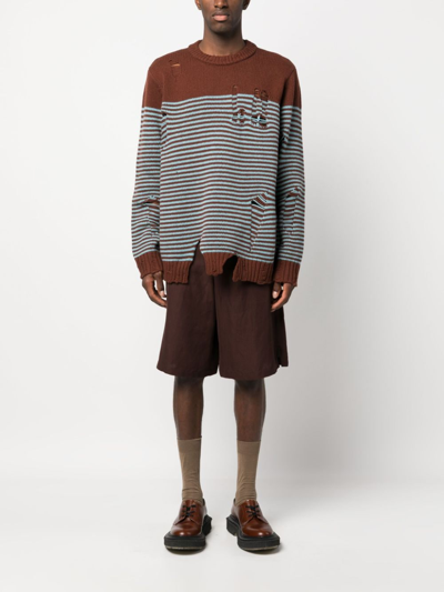 Charles Jeffrey Loverboy Brown Mega Shred Sweater In Blue