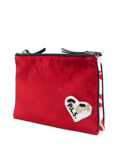 Shop Philosophy Di Lorenzo Serafini I Love You Leather Crossbody Bag In Red