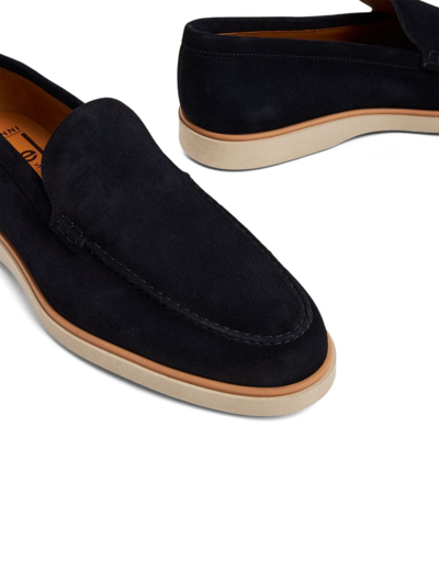 Shop Magnanni Lourenco Suede Loafers In Blau