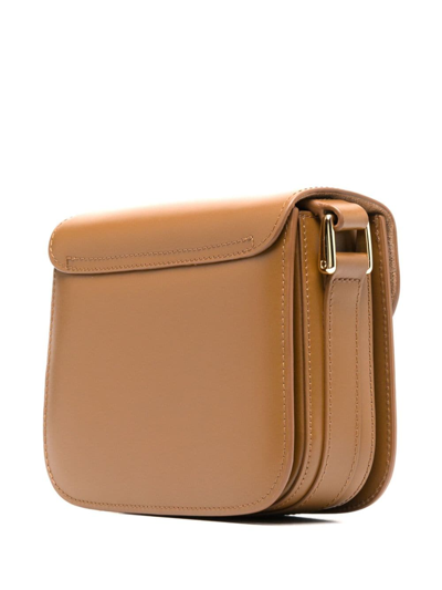 Shop Apc Grace Leather Crossbody Bag In Braun